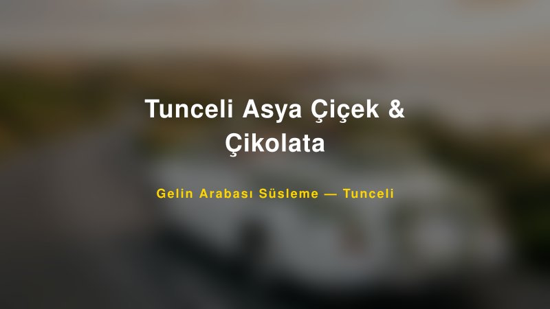 Tunceli Asya Çiçek & Çikolata ile Trend Gelin Arabası Yazıları ve Konseptleri — 1