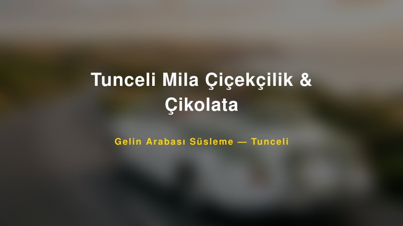 Tunceli Mila Çiçekçilik & Çikolata Gelin Arabası Süsleme Fiyatları